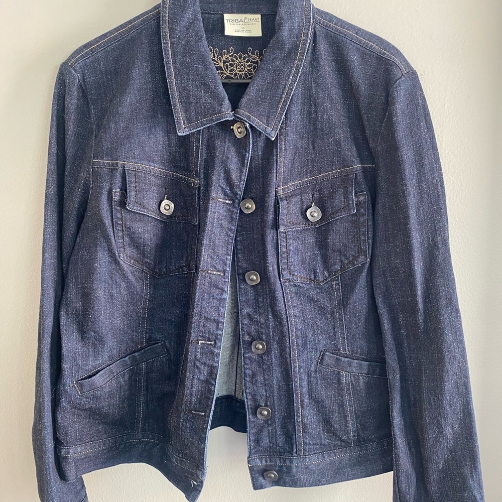 Tribal - cotton denim jacket women’s size 14